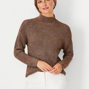 Ann Taylor shimmer ribbed copper sparkle sweater - size small